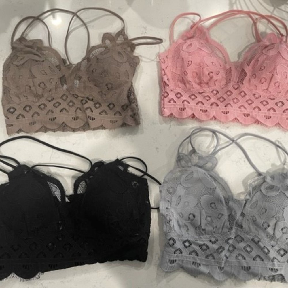 Ash Mocha Lace Bralette with Bra Pads